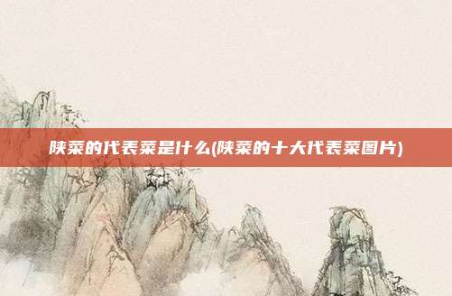 陕菜的代表菜是什么(陕菜的十大代表菜图片)