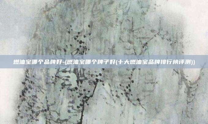 燃油宝哪个品牌好-(燃油宝哪个牌子好(十大燃油宝品牌排行榜评测))