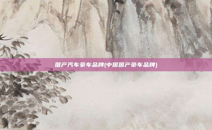 国产汽车豪车品牌(中国国产豪车品牌)