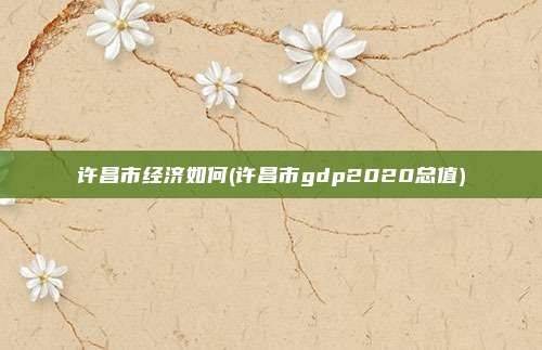 许昌市经济如何(许昌市gdp2020总值)