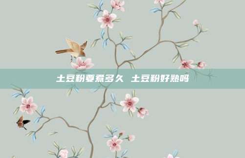 土豆粉要煮多久 土豆粉好熟吗