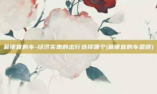 最便宜的车-经济实惠的出行选择哪个(最便宜的车是啥)