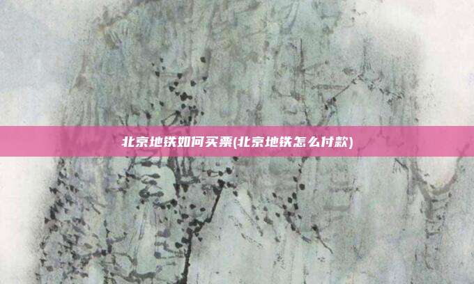 北京地铁如何买票(北京地铁怎么付款)