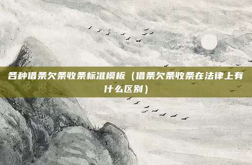 各种借条欠条收条标准模板（借条欠条收条在法律上有什么区别）