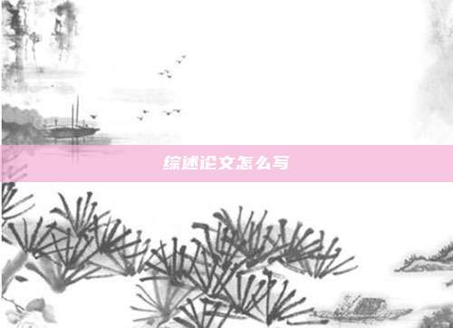 综述论文怎么写