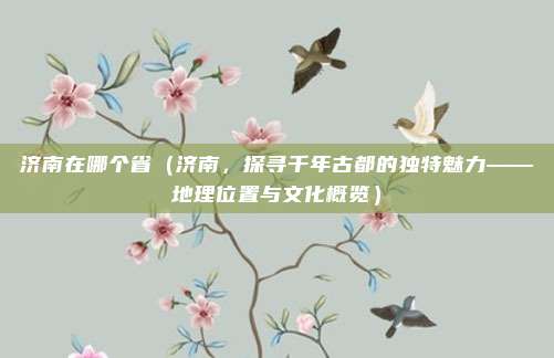 济南在哪个省(济南,探寻千年古都的独特魅力——地理位置与文化概览)