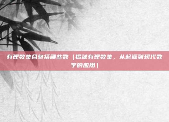 有理数集合包括哪些数（揭秘有理数集，从起源到现代数学的应用）