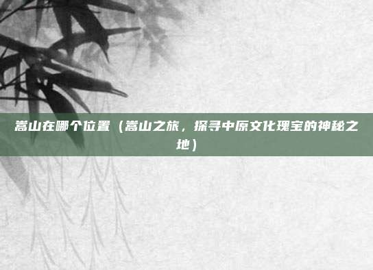 嵩山在哪个位置（嵩山之旅，探寻中原文化瑰宝的神秘之地）