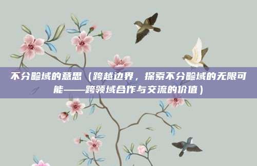 不分畛域的意思（跨越边界，探索不分畛域的无限可能——跨领域合作与交流的价值）