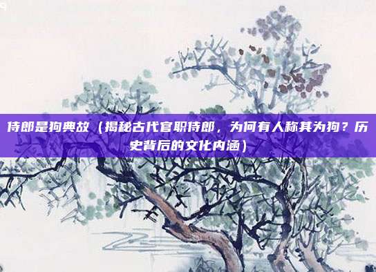 侍郎是狗典故（揭秘古代官职侍郎，为何有人称其为狗？历史背后的文化内涵）