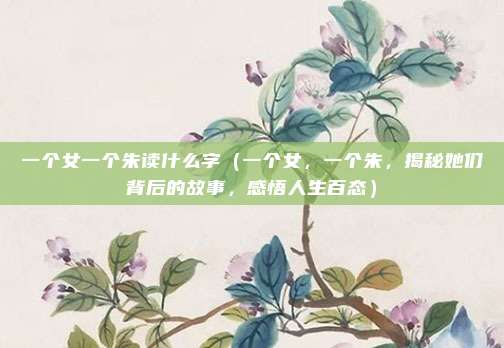 一个女一个朱读什么字（一个女，一个朱，揭秘她们背后的故事，感悟人生百态）