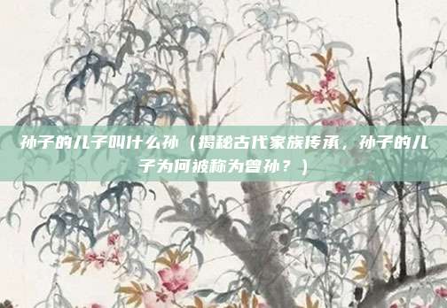 孙子的儿子叫什么孙（揭秘古代家族传承，孙子的儿子为何被称为曾孙？）