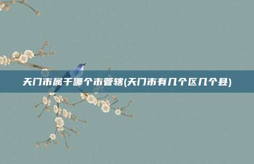 天门市属于哪个市管辖(天门市有几个区几个县)