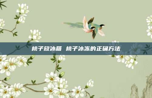 桃子放冰箱 桃子冰冻的正确方法