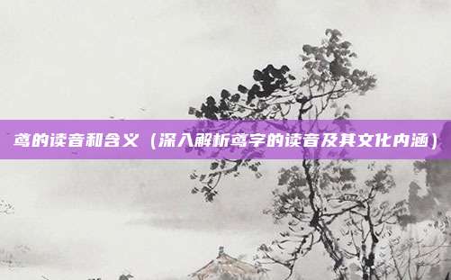 鸢的读音和含义（深入解析鸢字的读音及其文化内涵）