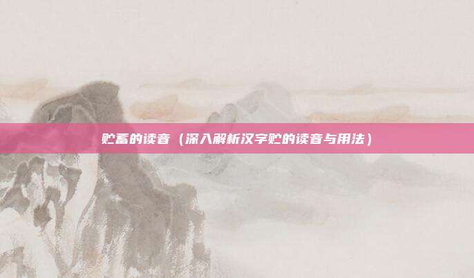 贮蓄的读音（深入解析汉字贮的读音与用法）