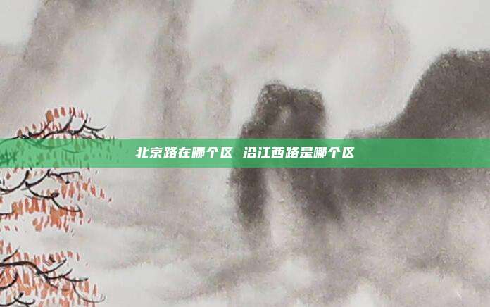 北京路在哪个区 沿江西路是哪个区
