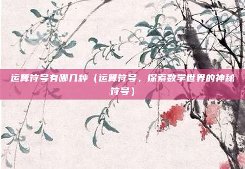 运算符号有哪几种(运算符号,探索数学世界的神秘符号)