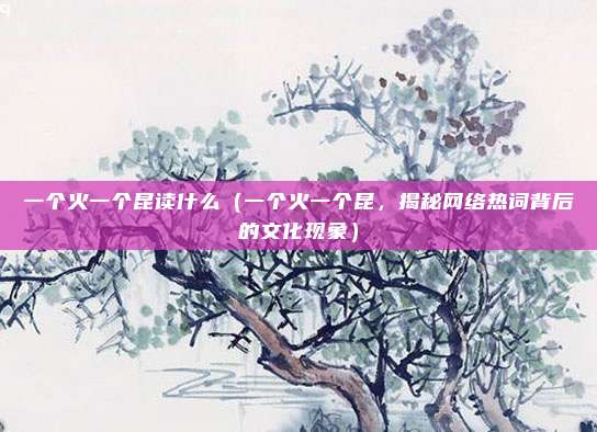 一个火一个昆读什么（一个火一个昆，揭秘网络热词背后的文化现象）