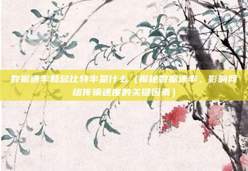 数据速率和总比特率是什么（揭秘数据速率，影响网络传输速度的关键因素）