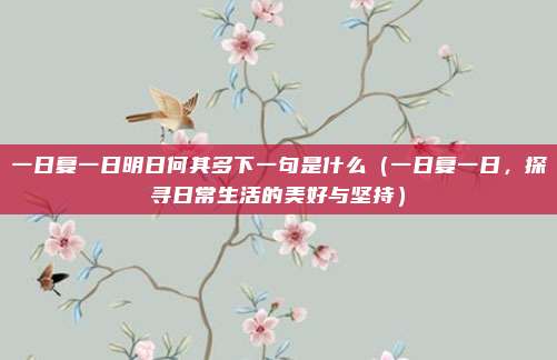 一日复一日明日何其多下一句是什么(一日复一日,探寻日常生活的美好与坚持)