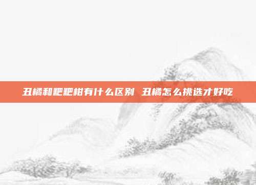 丑橘和粑粑柑有什么区别 丑橘怎么挑选才好吃