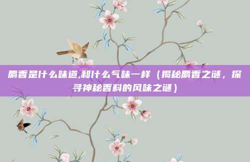 麝香是什么味道,和什么气味一样（揭秘麝香之谜，探寻神秘香料的风味之谜）