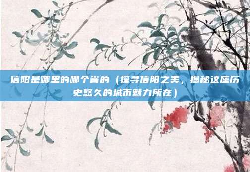 信阳是哪里的哪个省的(探寻信阳之美,揭秘这座历史悠久的城市魅力所在)