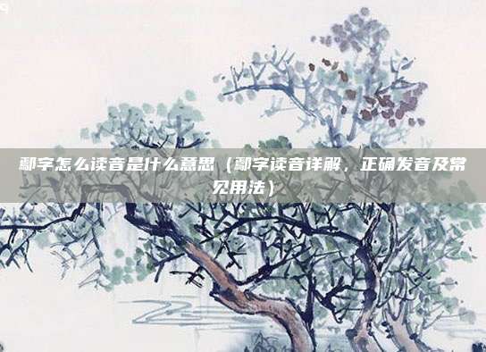 鄢字怎么读音是什么意思(鄢字读音详解,正确发音及常见用法)