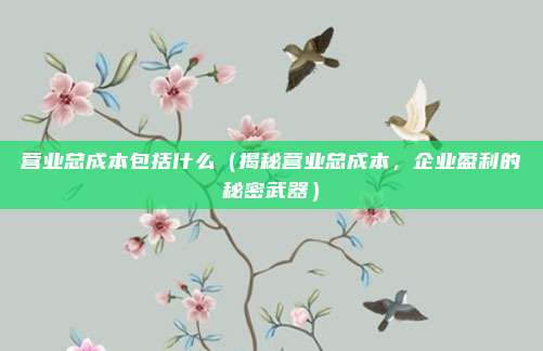 营业总成本包括什么(揭秘营业总成本,企业盈利的秘密武器)