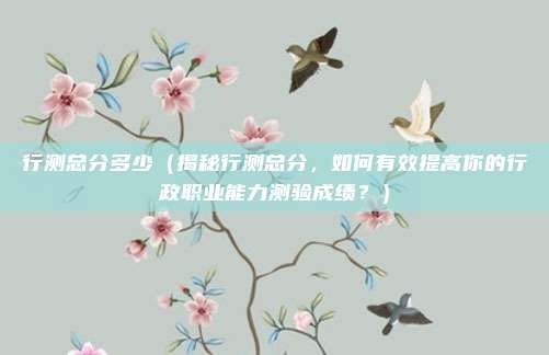 行测总分多少(揭秘行测总分,如何有效提高你的行政职业能力测验成绩?)