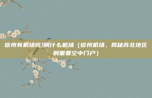 徐州有机场吗?叫什么机场(徐州机场,揭秘苏北地区的重要空中门户)