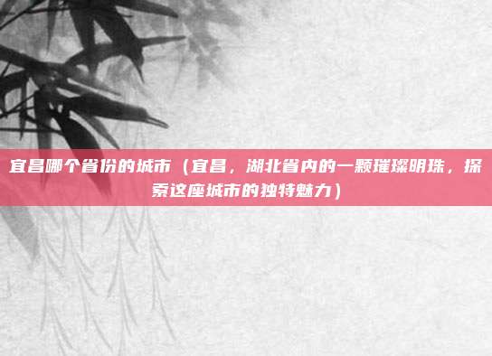 宜昌哪个省份的城市(宜昌,湖北省内的一颗璀璨明珠,探索这座城市的独特魅力)