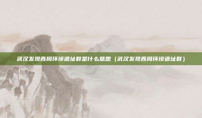 武汉发现西周环壕遗址群是什么意思（武汉发现西周环壕遗址群）