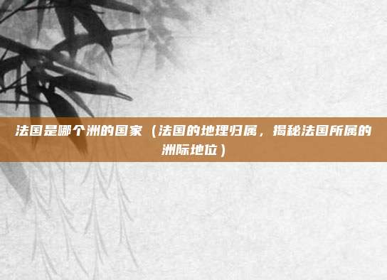 法国是哪个洲的国家(法国的地理归属,揭秘法国所属的洲际地位)