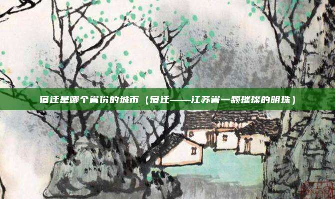 宿迁是哪个省份的城市(宿迁——江苏省一颗璀璨的明珠)