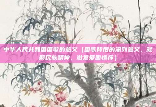 中华人民共和国国歌的意义(国歌背后的深刻意义,凝聚民族精神,激发爱国情怀)