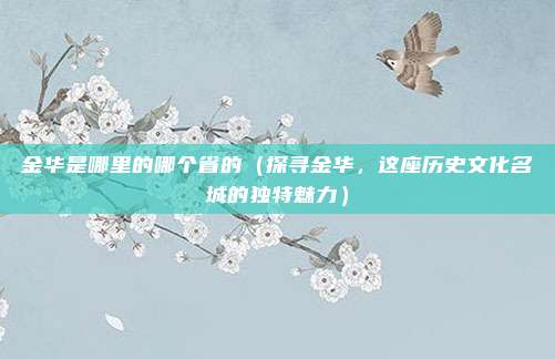 金华是哪里的哪个省的(探寻金华,这座历史文化名城的独特魅力)