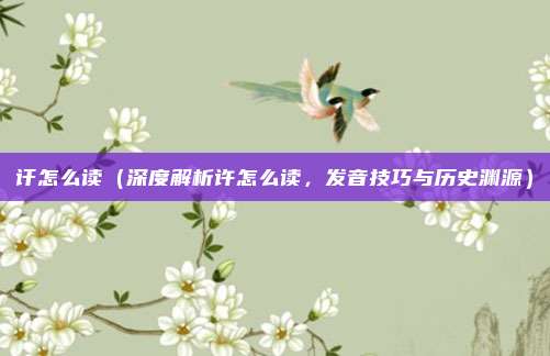 讦怎么读（深度解析许怎么读，发音技巧与历史渊源）