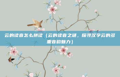 云的读音怎么拼读(云的读音之谜,探寻汉字云的多重音韵魅力)