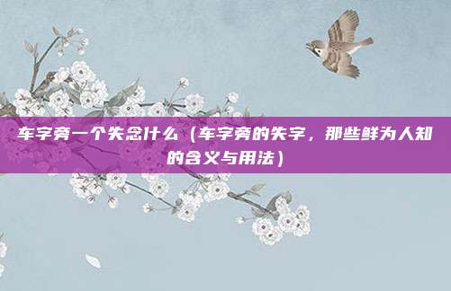 车字旁一个失念什么(车字旁的失字,那些鲜为人知的含义与用法)