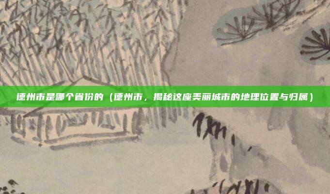 德州市是哪个省份的(德州市,揭秘这座美丽城市的地理位置与归属)