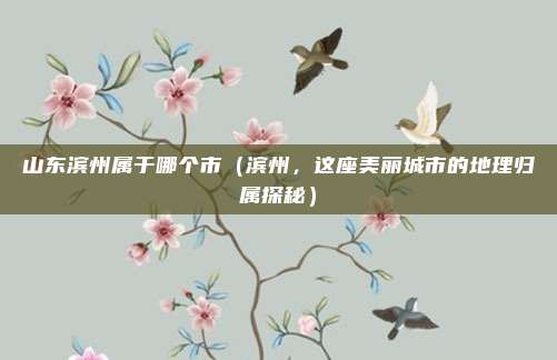 山东滨州属于哪个市(滨州,这座美丽城市的地理归属探秘)