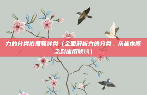 力的分类依据和种类(全面解析力的分类,从基本概念到应用领域)