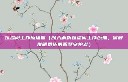 恒温阀工作原理图(深入解析恒温阀工作原理,家居供暖系统的智慧守护者)