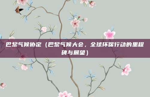 巴黎气候协定(巴黎气候大会,全球环保行动的里程碑与展望)