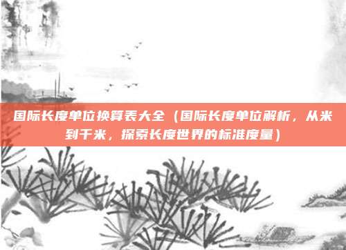 国际长度单位换算表大全(国际长度单位解析,从米到千米,探索长度世界的标准度量)