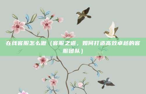 在线客服怎么做（客服之道，如何打造高效卓越的客服团队）