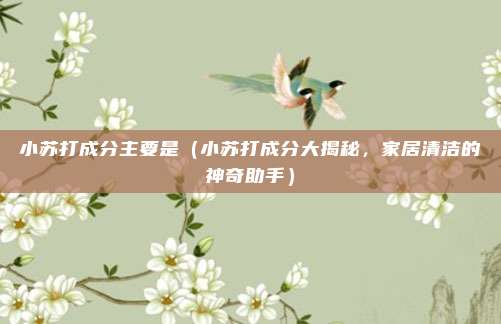 小苏打成分主要是（小苏打成分大揭秘，家居清洁的神奇助手）