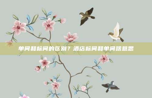 单间和标间的区别？酒店标间和单间啥意思
